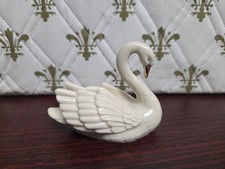 Vintage LENOX Swan Figurine 24K Gold Accents Place Card Holder/Cake Topper picture