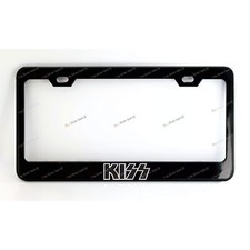 Kiss Custom Made Black Metal License Plate Frame  +Screw Caps picture