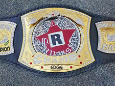 Edge Rated R Spinner Championship (2MM) Belt Adult Size champion Mattel Brass picture