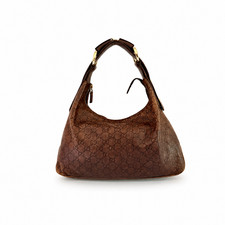 Authentic Gucci Guccissima Horsebit Hobo Brown Leather Bag Italy Dust Bag picture