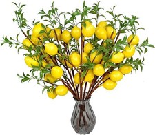 Lemon Decor Fake Lemons Branch Yellow Artificial Lemon for Home or Party 6 PCS. picture