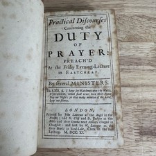 Duty of Prayer 1711 Sermons by Several Ministers Antique Religious Book picture