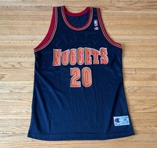 Denver Nuggets Vintage 90’s LaPhonso Ellis Champion Jersey Mens 48 XL NBA Mint picture