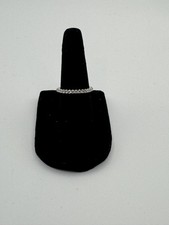 Blue Nile Petite Pave Diamond Ring .33 CTW 18K White Gold Size 4.5 Quiet Luxury picture