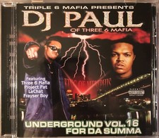 DJ Paul (Three 6 Mafia) Underground Vol 16 For Da Summa (Factory Sealed CD 2002) picture