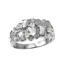 Sterling Silver Elegant CZ Nugget Ring picture