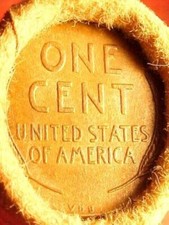 OLD ROLL LINCOLN WHEAT CENT PENNY 1909 VDB'S BOTH ENDS SAN FRANCISCO WRAP picture