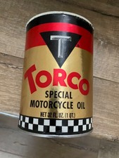 Vintage Torco special motorcycle oil/quart can 2 cycle hi performance blend picture
