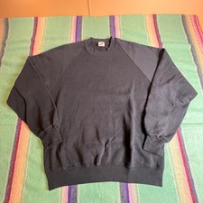 Vintage 1990s Jerzees Sweatshirt Mens XL Black  Made in USA Blank Raglan BB70 picture