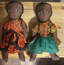 Rare Vintage Handmade Dolls Both 11” Boys/Girls/Adults/Display or Play picture