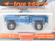 Auto World Muscle Truck Medium Blue 1981 Chevy Silverado Stepside 1:64 Diecast picture