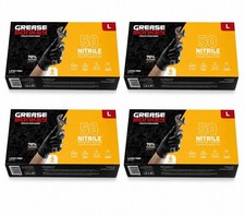 Grease Monkey Gorilla Grip Nitrile Gloves Size Large, 4 BOXES OF 50 (200 GLOVES) picture