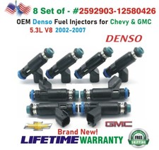 BRAND NEW OEM Denso x8 FLEX Fuel Injectors for 2002-2007 Chevrolet & GMC 5.3L V8 picture