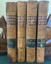 1844 History Decline & Fall of Roman Empire Gibbon 4 Vol Set Harper Maps Leather picture