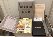 Monopoly Bookshelf Edition Deluxe Linen Book Board Game Complete Open Box New picture