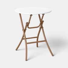 Steel Round French Cafe Outdoor Patio Bistro Table Beige - Threshold picture