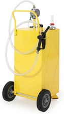 30 Gallon Fuel Caddy with Manual Pump 2-Wheel Steel Tank for Cars Trucks Boats picture