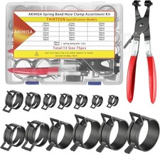 75Pcs Spring Band Hose Clamp Assortment Kit - 13 Sizes with Pliers, Fuel Line & picture