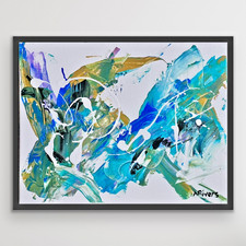ARivers Abstract Modern Art 14x11 Mellow Monday Canvas Painting Signed Original picture