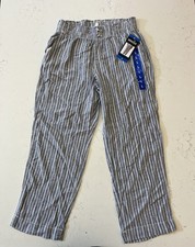 New Briggs Ladies' Linen Blend Pants, Blue, Size Large picture