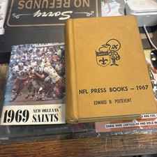 New Orleans Saints 1967 Rare Press book And 1969 Rare Booklet Poitevent Fast S/H picture