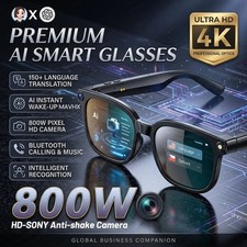 4K 8MP Smart Glasses HD Camera 150+ Language Translation ChatGPT WiFi Bluetooth picture