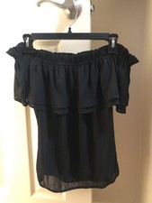 Guess Black Women Top Off Shoulder Size XS  picture