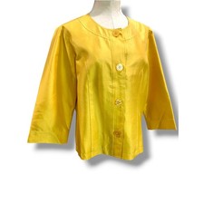 Size 16 Coldwater Creek New Womens Gold Yellow Silk Jacket picture