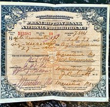 1926 U.S. Treasury Dept National Prohibition Act Prescription Blanks Lot of 2 picture