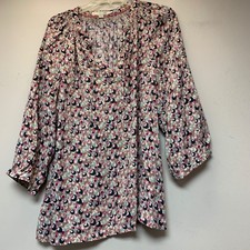 Boden Tunic Blouse Women Size 14 Multi-Color Excellent Geometric Viscose WA370 picture
