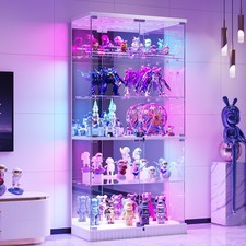 Display Cabinet with Glass Doors, Lockable Figure Display cases with RGB Lights picture
