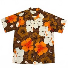 Vintage 60s Outrigger Hawaiian Shirt Floral Camp Collar Resortwear Medium L picture