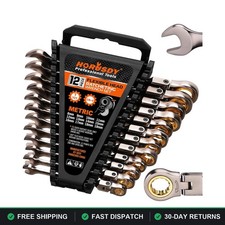 Ratchet Wrench Set 12 Pcs Metric Flex-Head Chrome-Vanadium Steel picture