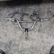 Vintage Redline BMX Handlebar Old School BMX Bar Silver Steel 1990s Neck Brakes picture