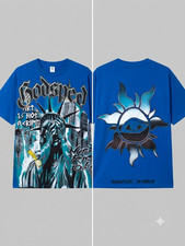 Godspeed Men’s Blue Cotton Graphic Print Crew Neck Short Sleeve T-Shirt One Size picture