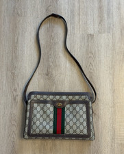 Gucci GG Supreme Shoulder Stripe Crossbody Bag Beige Canvas picture