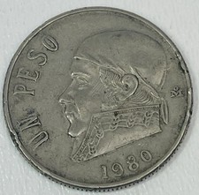 Mexico 1980 Un 1 Peso Jose Maria Morelos Eagle National Emblem picture