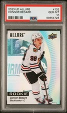 Graded 2023 Upper Deck Allure Connor Bedard #102 Rookie RC Card PSA 10 picture