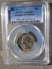 Washington Quarter 1985-P 25C Philadelphia PCGS Genuine Damage-VG Detail picture