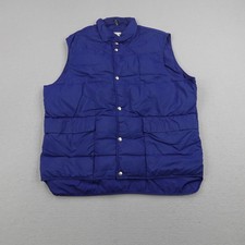 Vintage LL Bean Vest Mens XL Blue Goose Down Puffer Snap Up Quilted Gilet 90s picture
