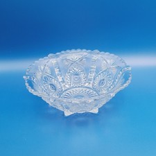 Antique EAPG Glass Footed Bowl Buttressed Sunburst Tarentum Pattern 321 FREESHIP picture