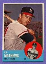 1963 Topps Ed Mathews #275 Braves High Grade Centered NM picture