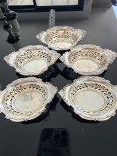 Set of 5 Gorham Cromwell Sterling Silver Pierced Nut Mint Dishes A4780 Antique picture