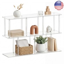 Clear Acrylic Display Shelf 11.8''D X 47.2''W X 24.6''H Bookcase picture
