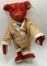 *Rare* Vtg Limited Edition 1995 Steiff Poseable Baby Alfonzo Red Bear Tag /5000 picture