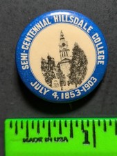 Vintage 1903 Hillsdale College Michigan Pinback Pin picture