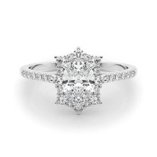 Premium 4.40Ct Oval Cut Lab Grown Wedding Diamond Ring 14K White Gold picture