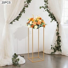 20 Pcs Gold Geometric Metal Wedding Flower Stand, Rectangular Display Rack picture