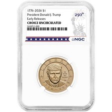 Presale – 2026 $1 President Donald J. Trump Semi. Dollar NGC Choice UNC ER picture