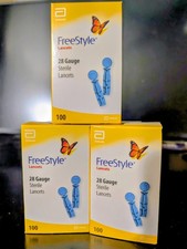 300 FreeStyle Lancets 28G (3 Boxes of 100ct) Exp: 5/2030+ picture